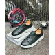 Кроссовки Ermenegildo Zegna Triple Stitch Slip On Sneaker Black.