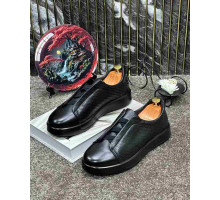 Кроссовки Ermenegildo Zegna Triple Stitch Slip On Sneaker Black.