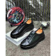 Кроссовки Ermenegildo Zegna Triple Stitch Slip On Sneaker Black.