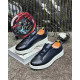 Кроссовки Ermenegildo Zegna Triple Stitch Slip On Sneaker Black.