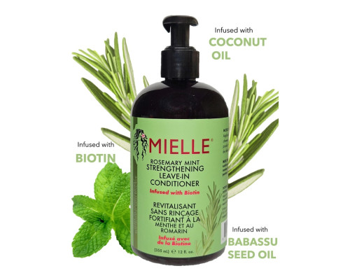 Mielle Укрепляющий шампунь, смесь розмарина и мяты, 355 мл